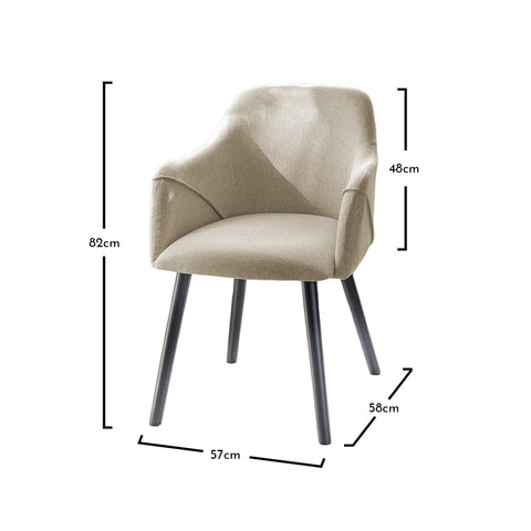 Křesla Freya - sada 2 ks - ovesná a černá - VUSOLIFE