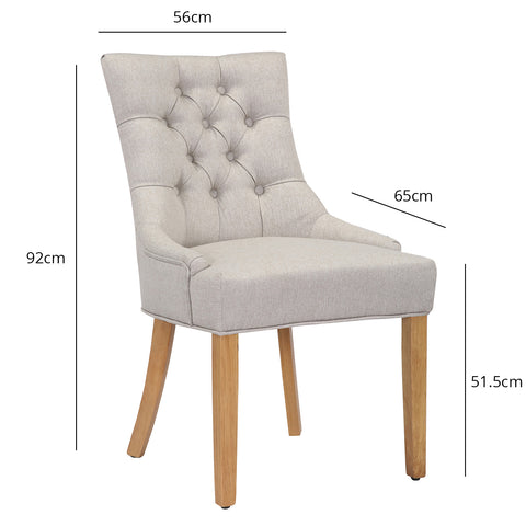 Chaises de salle à manger Louis - lot de 2 - avoine et bois clair - VUSOLIFE