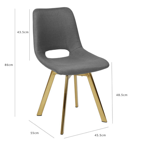 Margot office chair – grey and brass - VUSOLIFE