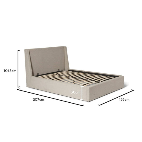 Otto Tweepersoons Ottomaanse Bed - Fossil Woolly Twill - VUSOLIFE