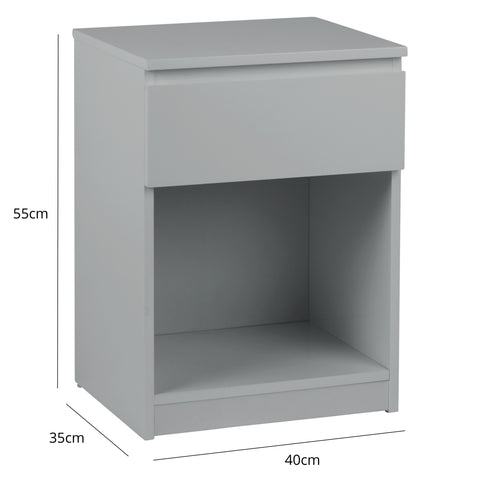 Table de chevet Clemmie haute brillance - gris - VUSOLIFE