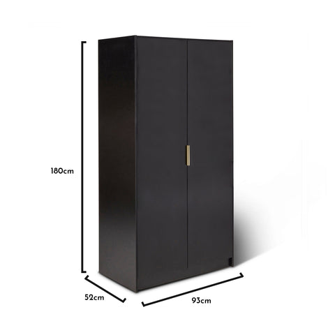Armoire pleine hauteur noire Essie - VUSOLIFE
