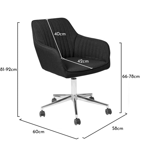 Anna black swivel chair - VUSOLIFE