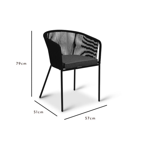 Chaise Hali Rope noire