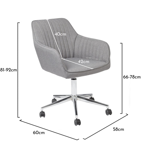 Anna grey swivel chair - VUSOLIFE