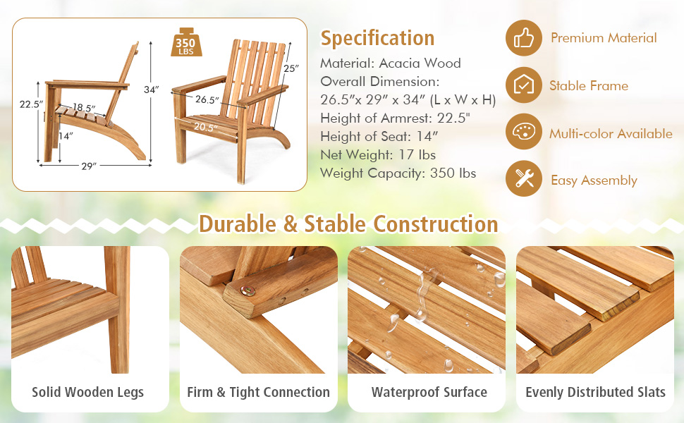Adirondack Stuhl für draußen