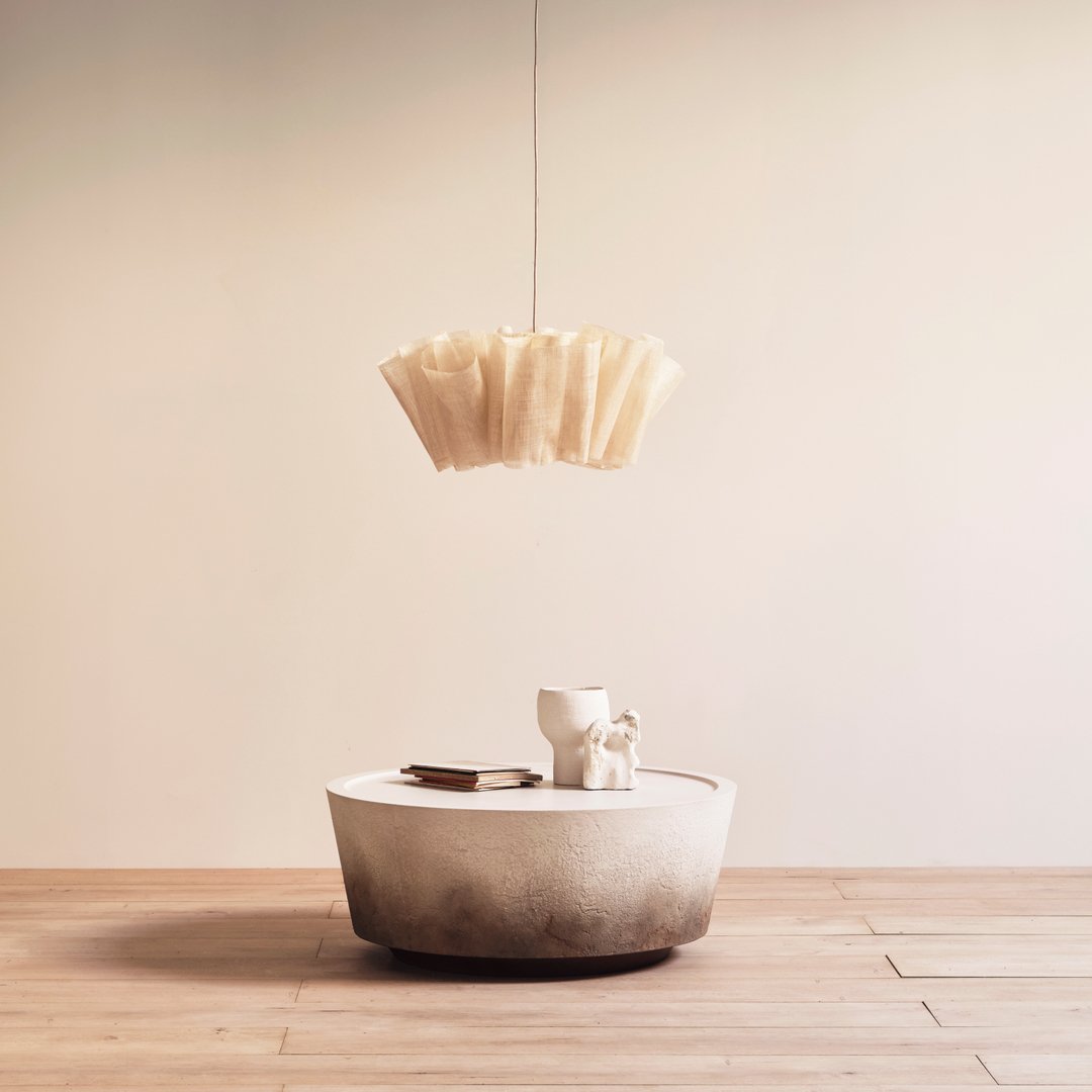 Nordic Linen Pleated  Fabric Pendant Light Lampshade