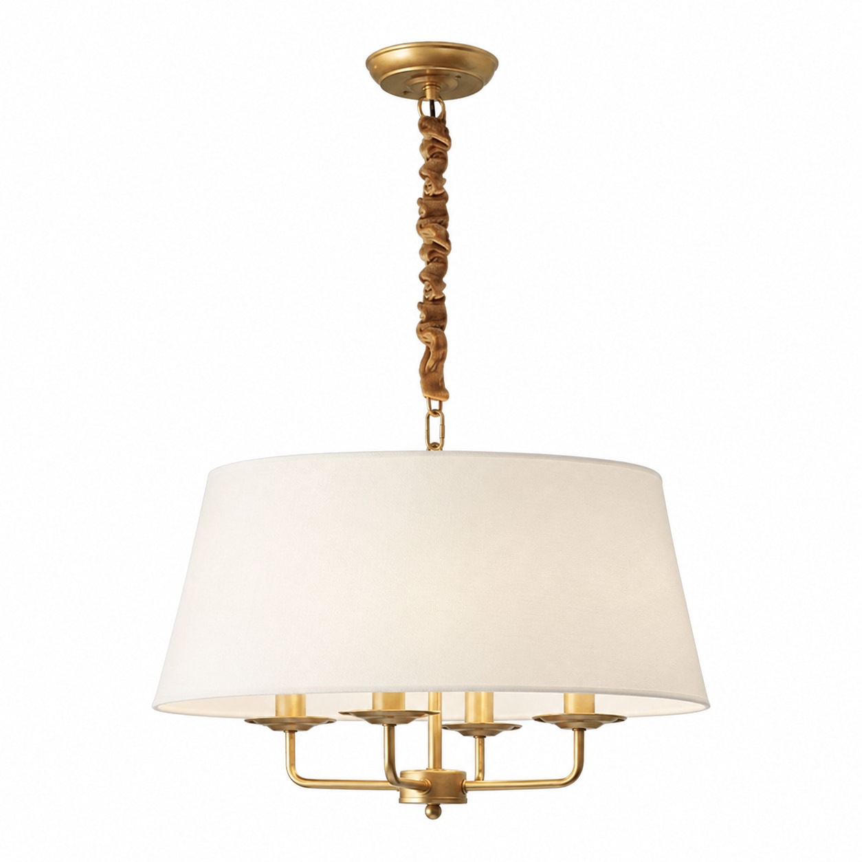 Tela White shade with Brass finish