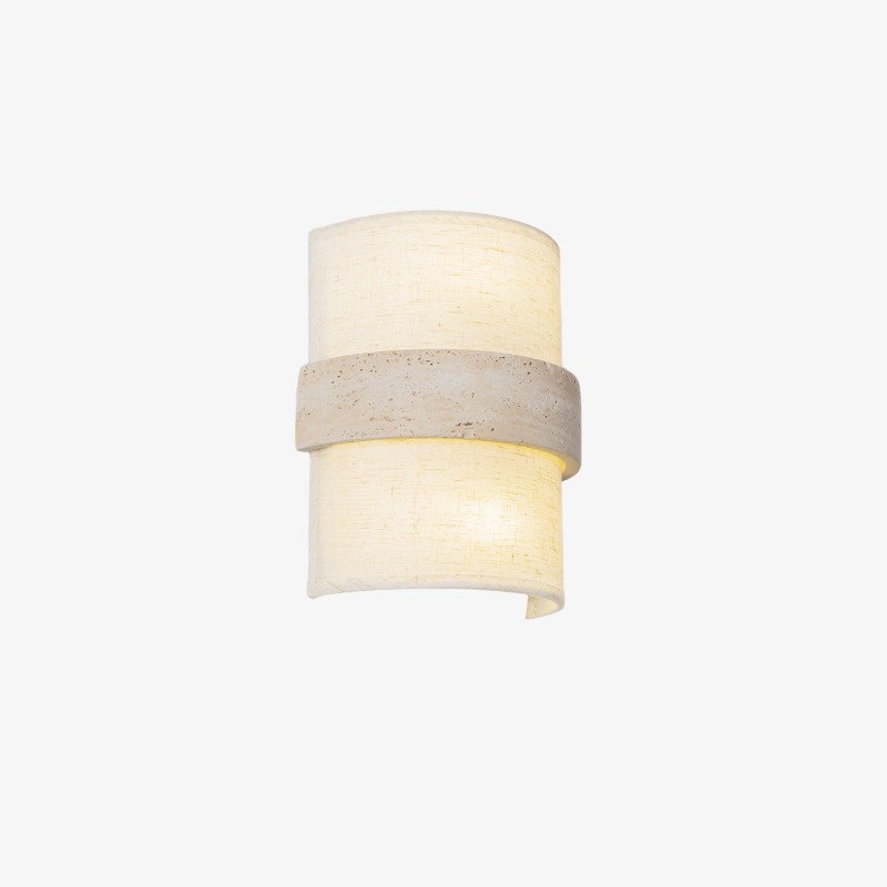 Beige travertine fabric wall lamp SKU image