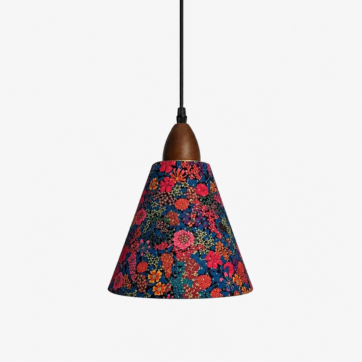 Gold Foil Floral fabric pendant shade