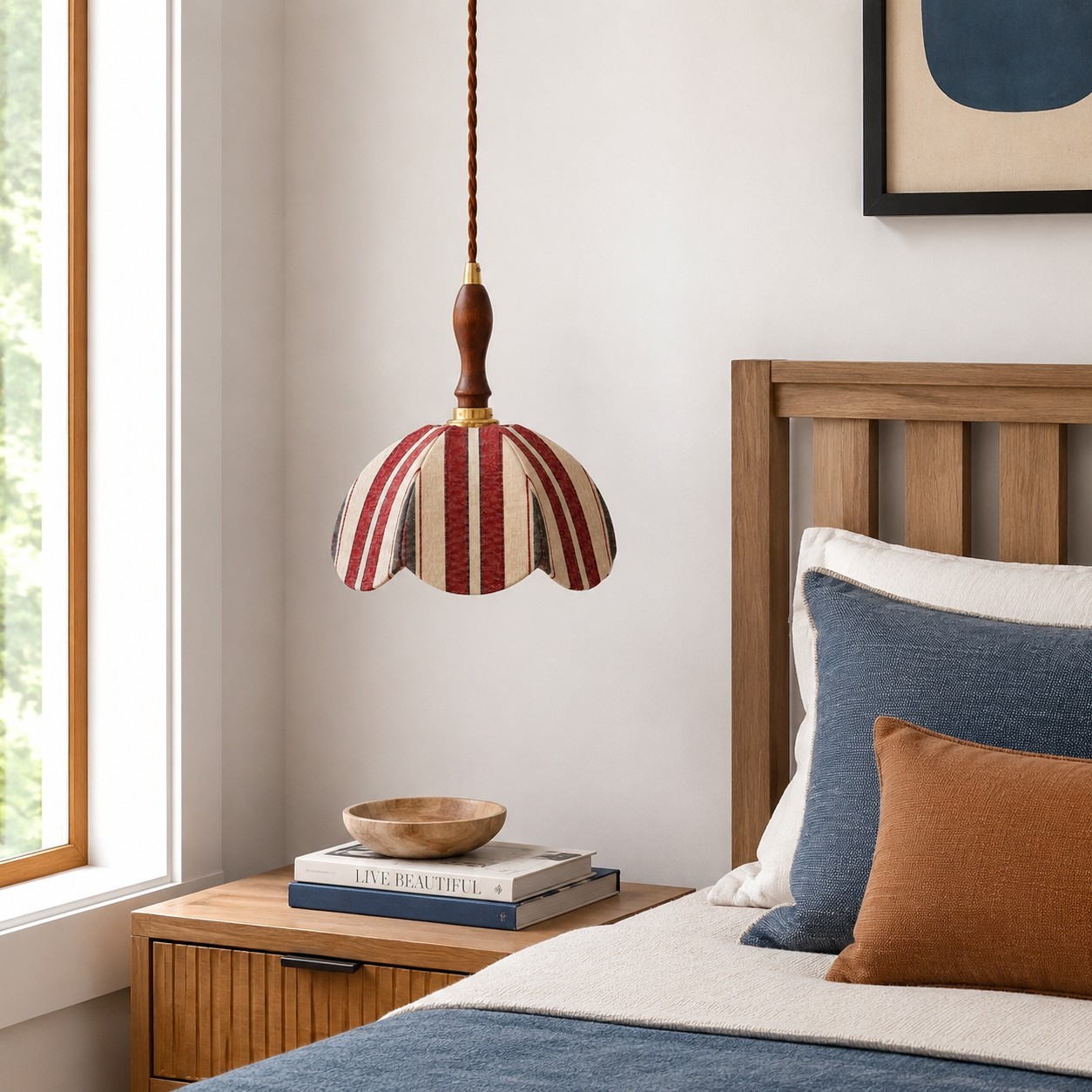 Red & Ivory bedside