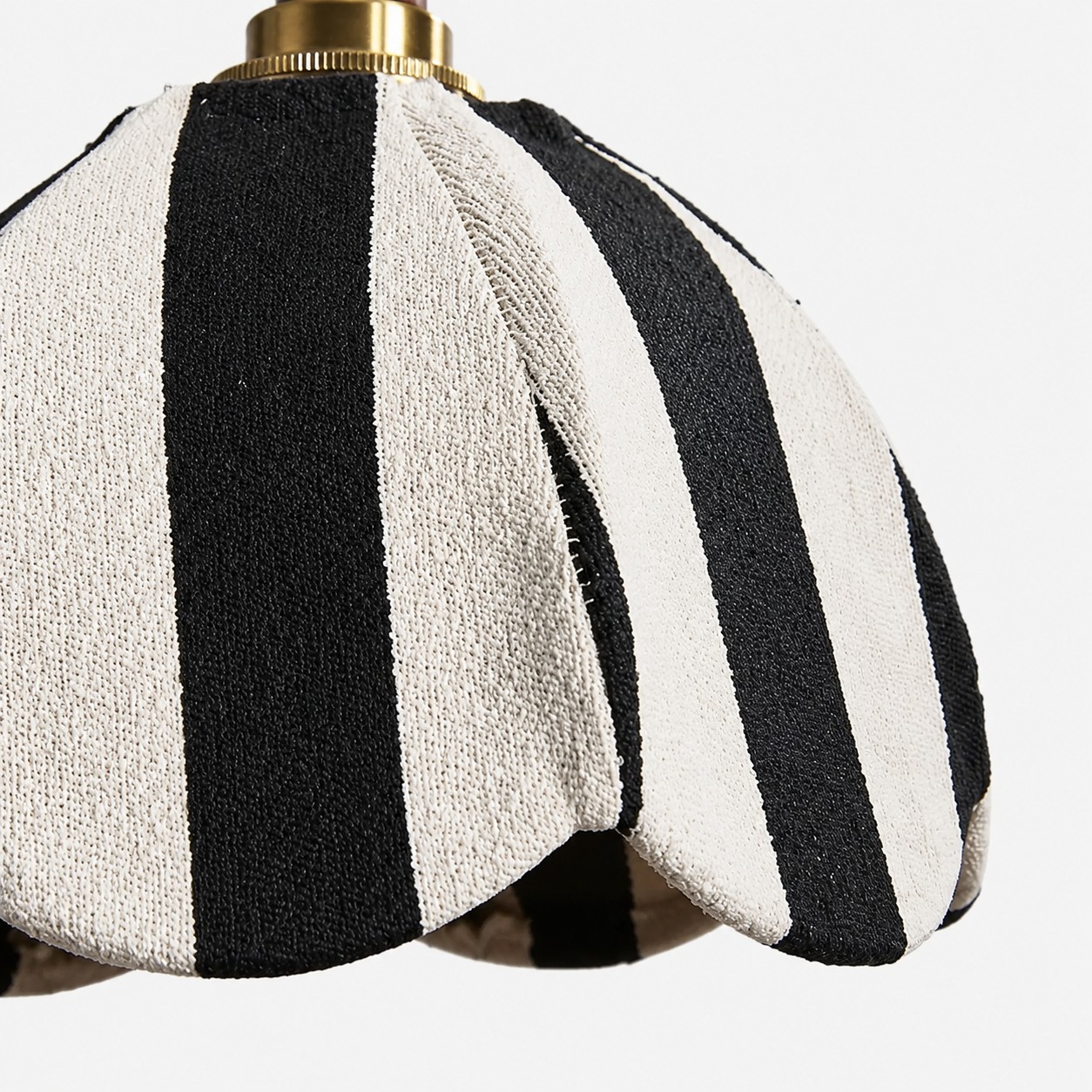 Scalloped striped fabric shade