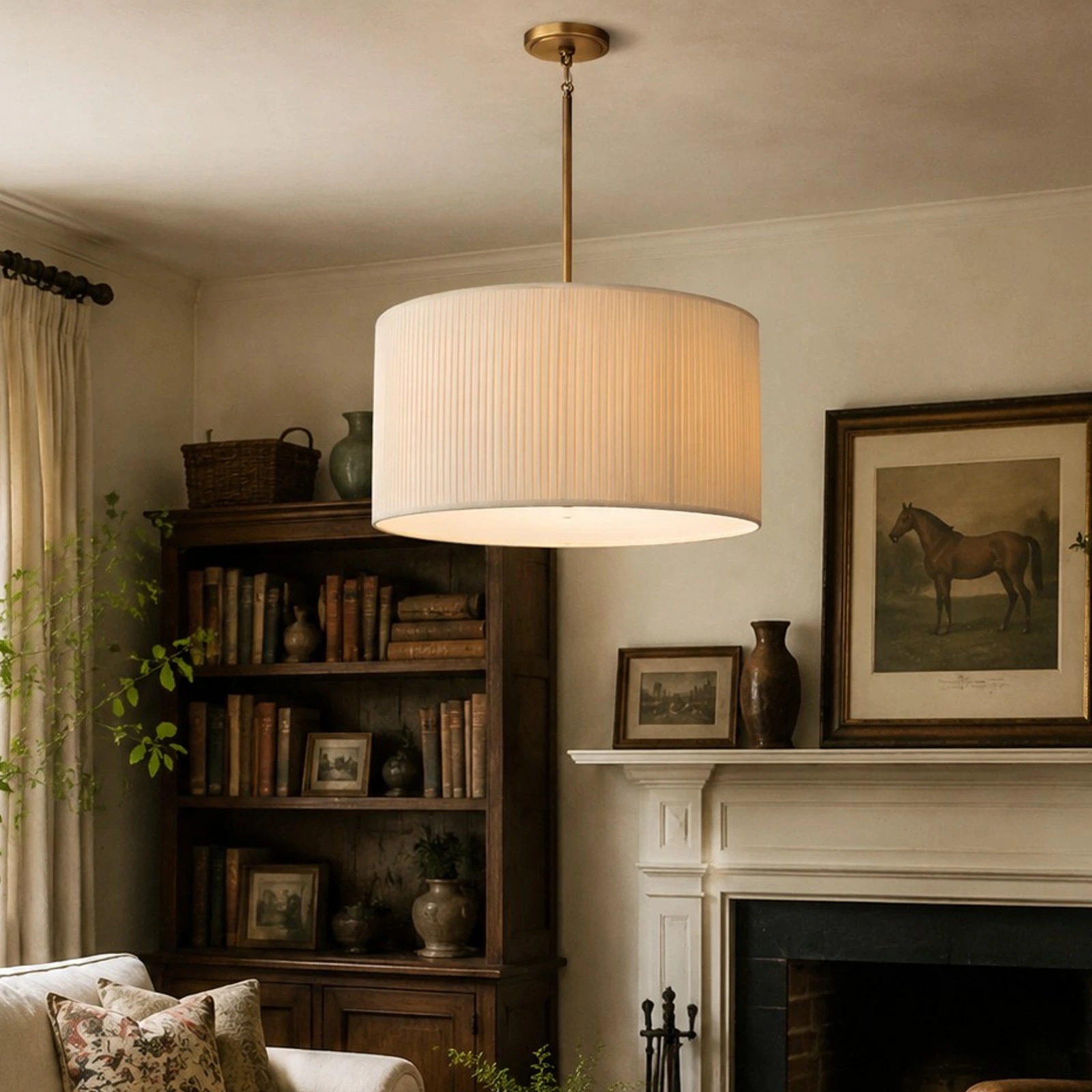 Dumora chandelier styled in a classic living room