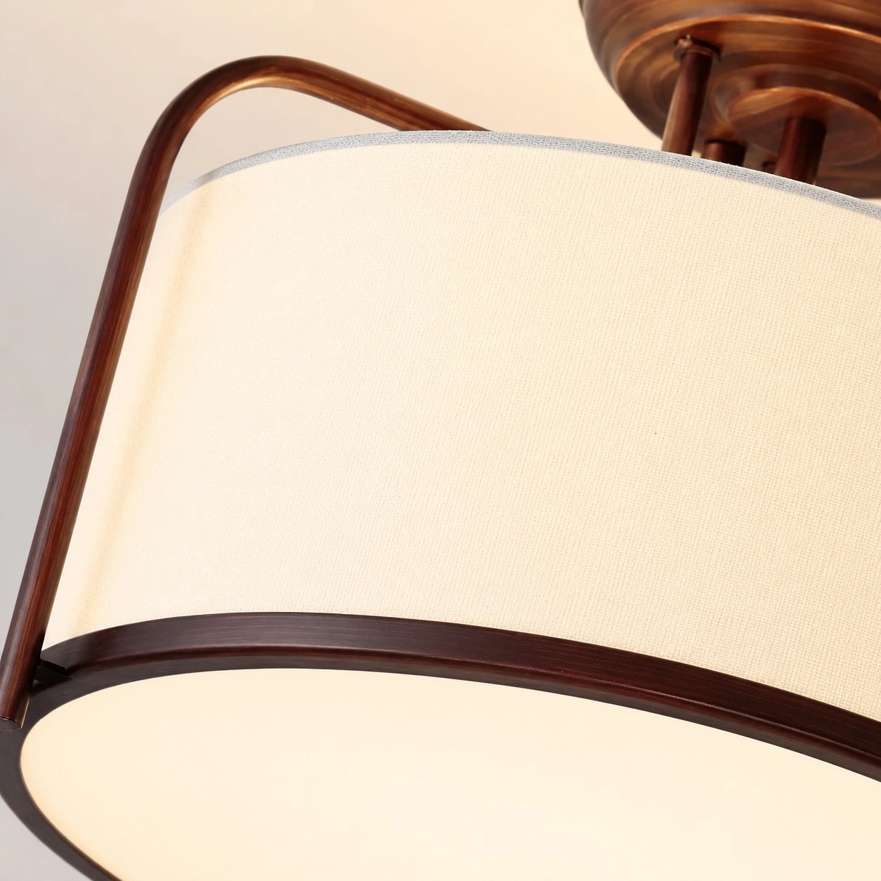 White fabric shade