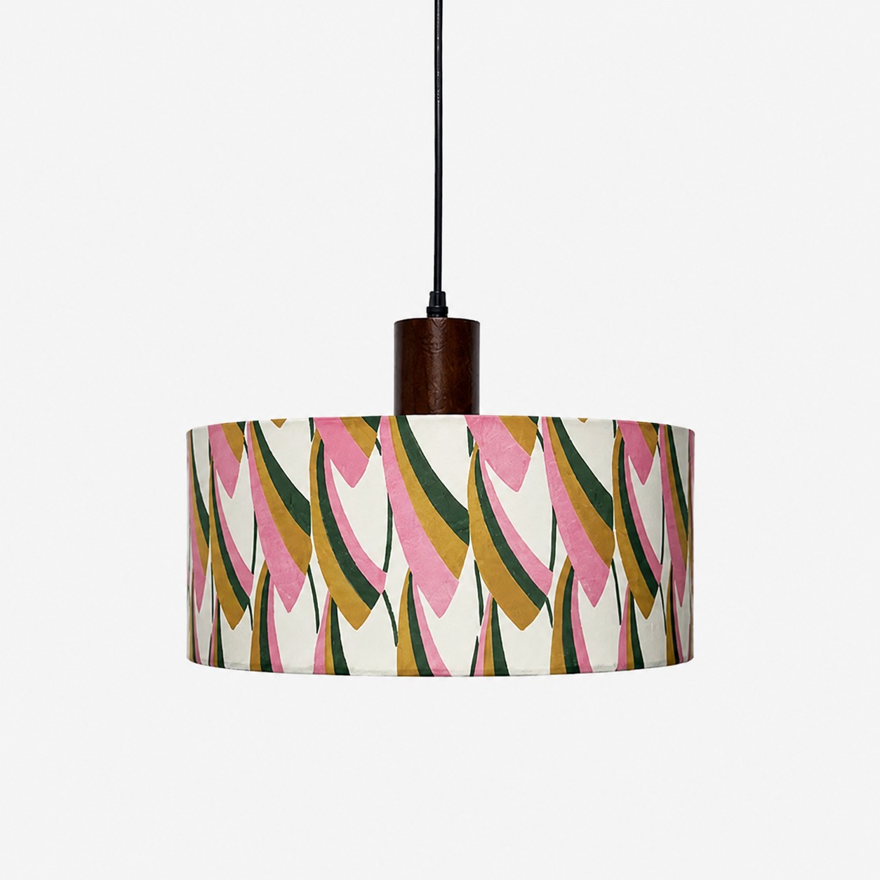 Pastel Wave fabric drum pendant