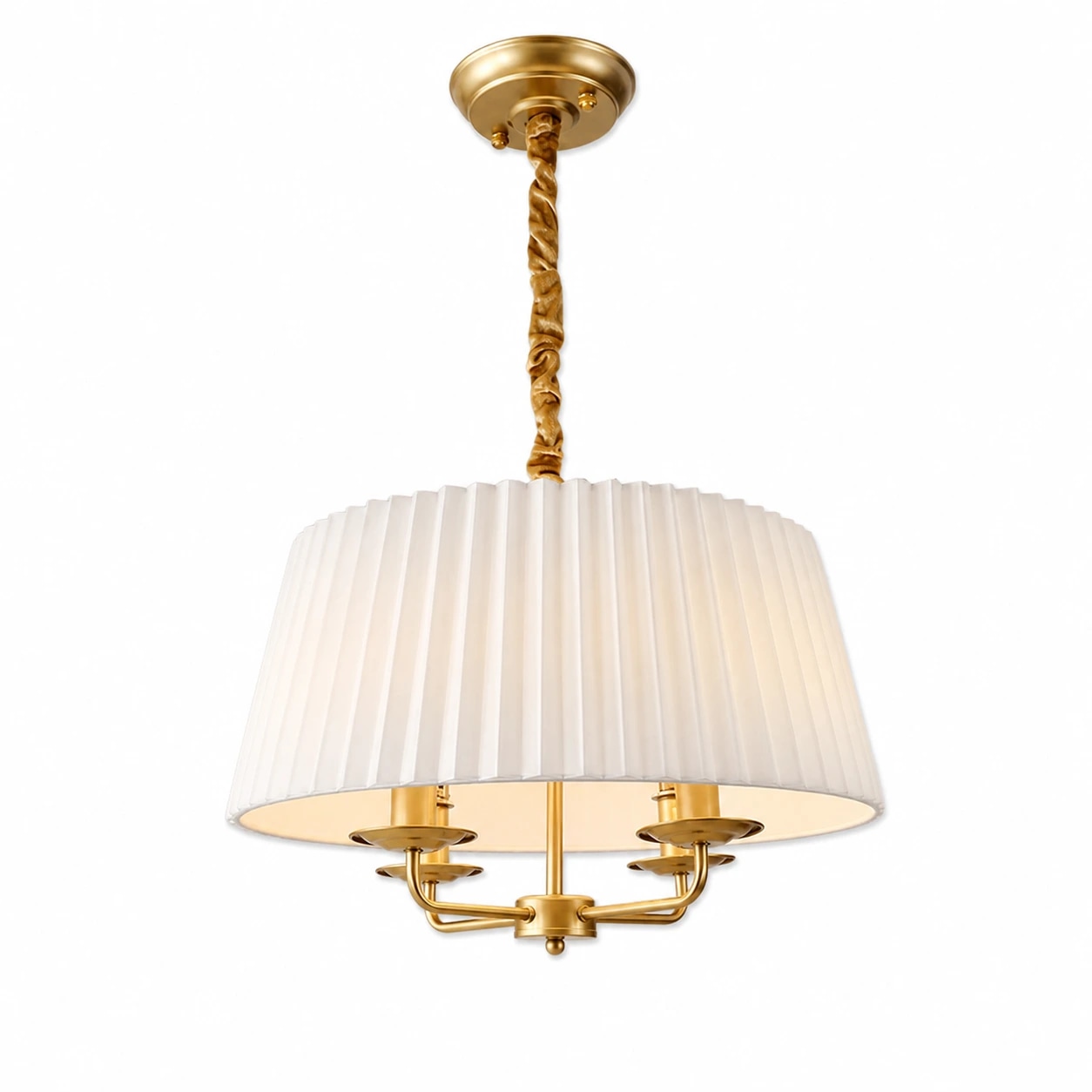 Tela chandelier with brass finish