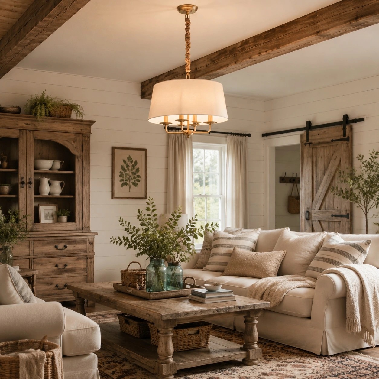 Tela green and brass chandelier in a dining room