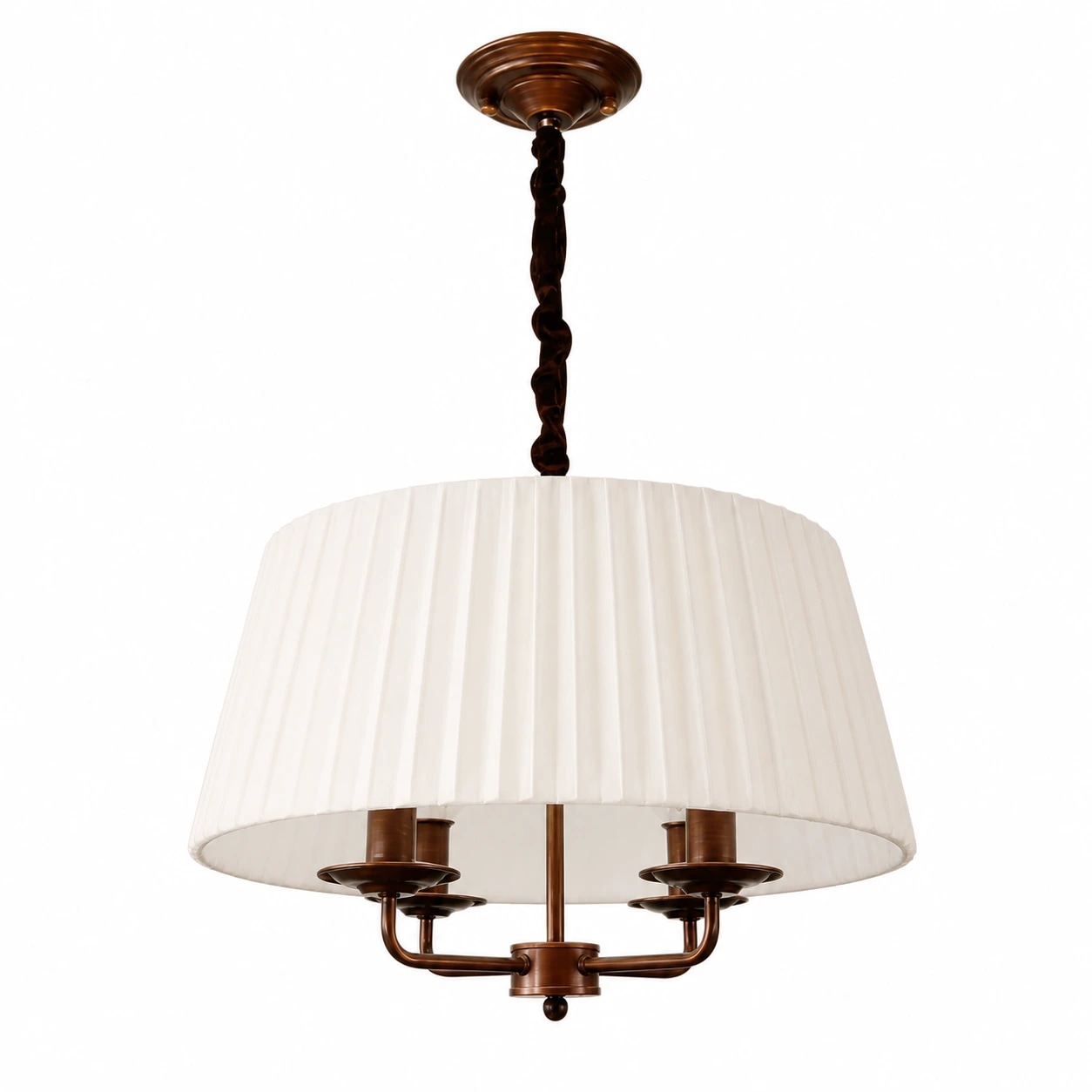 Tela chandelier with coffee brown finish