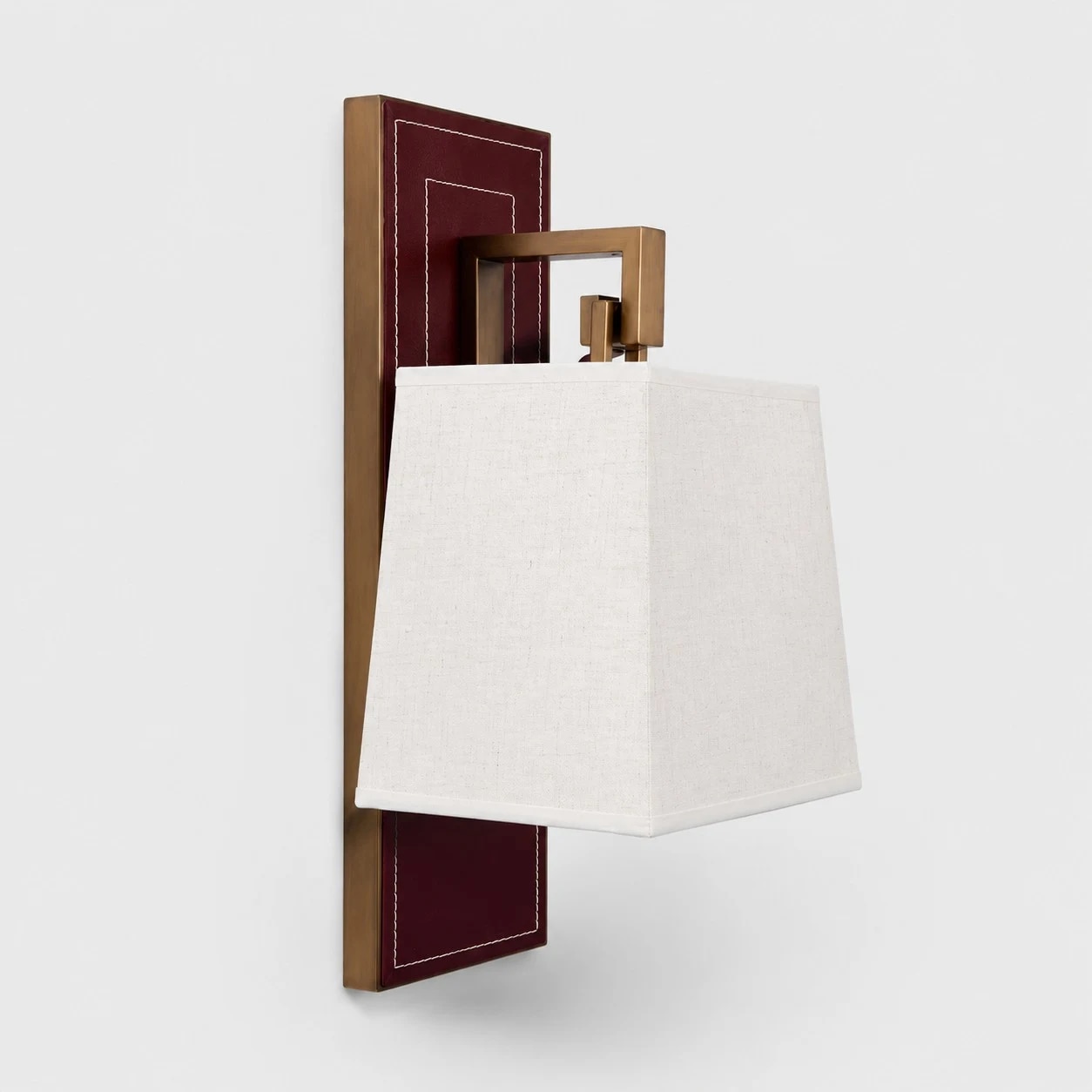 French Vintage Wine Red Fabric Shade Wall Sconce SKU view
