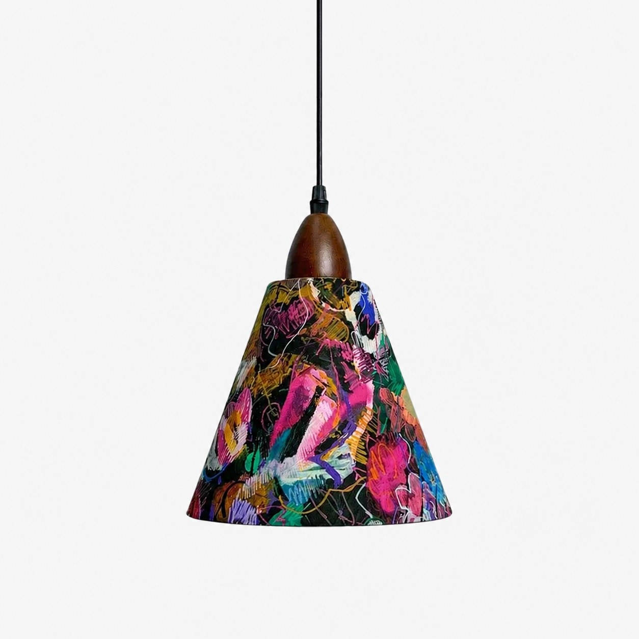 Painted fabric pendant shade