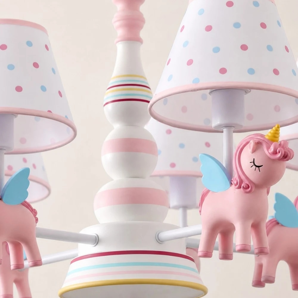 Resin bear and blue fabric shade detail