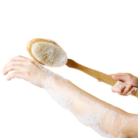 Extra-Long Bamboo Handle Body Brush for Wet & Dry Brushing