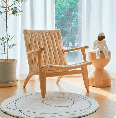 Alagan Wooden Woven Reading Armchair