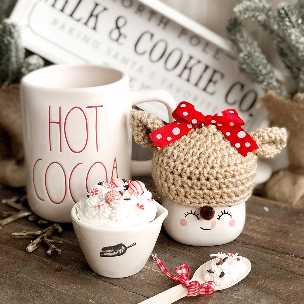 Cuddle Decor, LLC Crochet Marshmallow Mug Hat - Thumbnail 2
