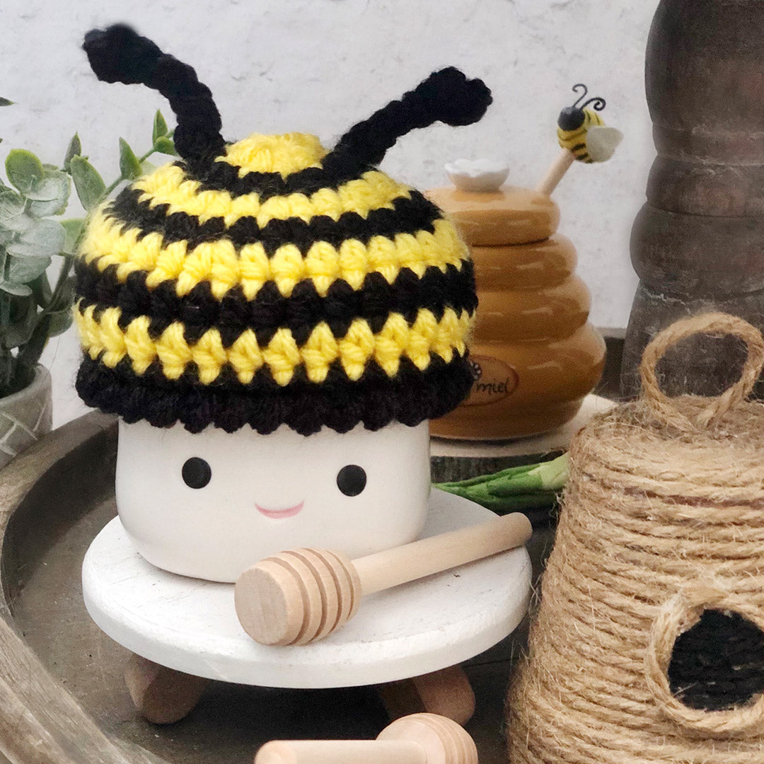 Cuddle Decor, LLC Bumble Bee Crochet Marshmallow Mug Hat