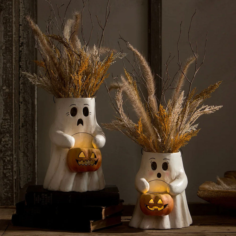 Scaredy Boo Scaredy Boo With Pumpkin Bucket Paper Mache 8