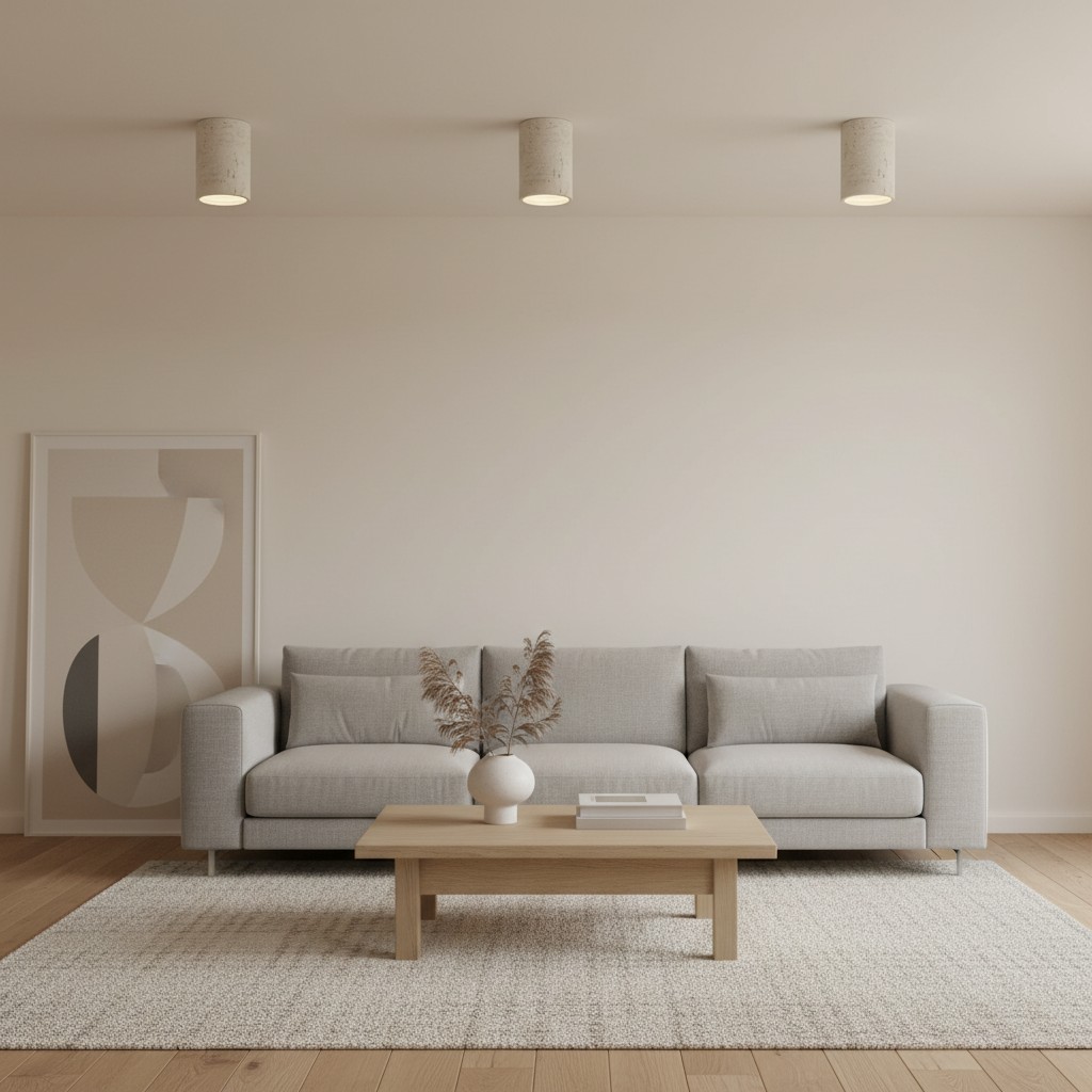 Sabiara Cylindrical Ceiling Light | Subtle Textured Shade Design | Wabi ...