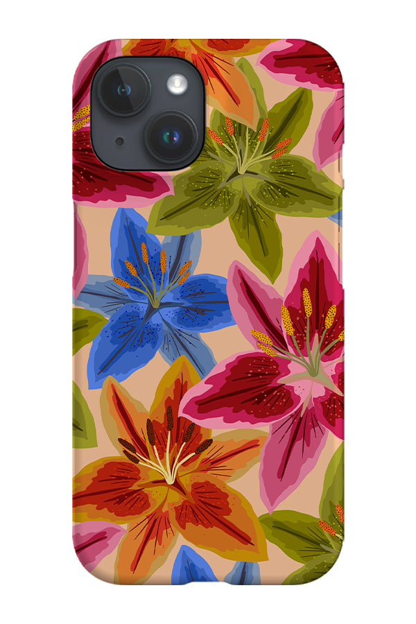 Floral Lily Phone Case (Peach) Abstract Botanical Art for iPhone/Samsung Floral Lily Phone Case (Peach) Abstract Botanical Art for iPhone/Samsung