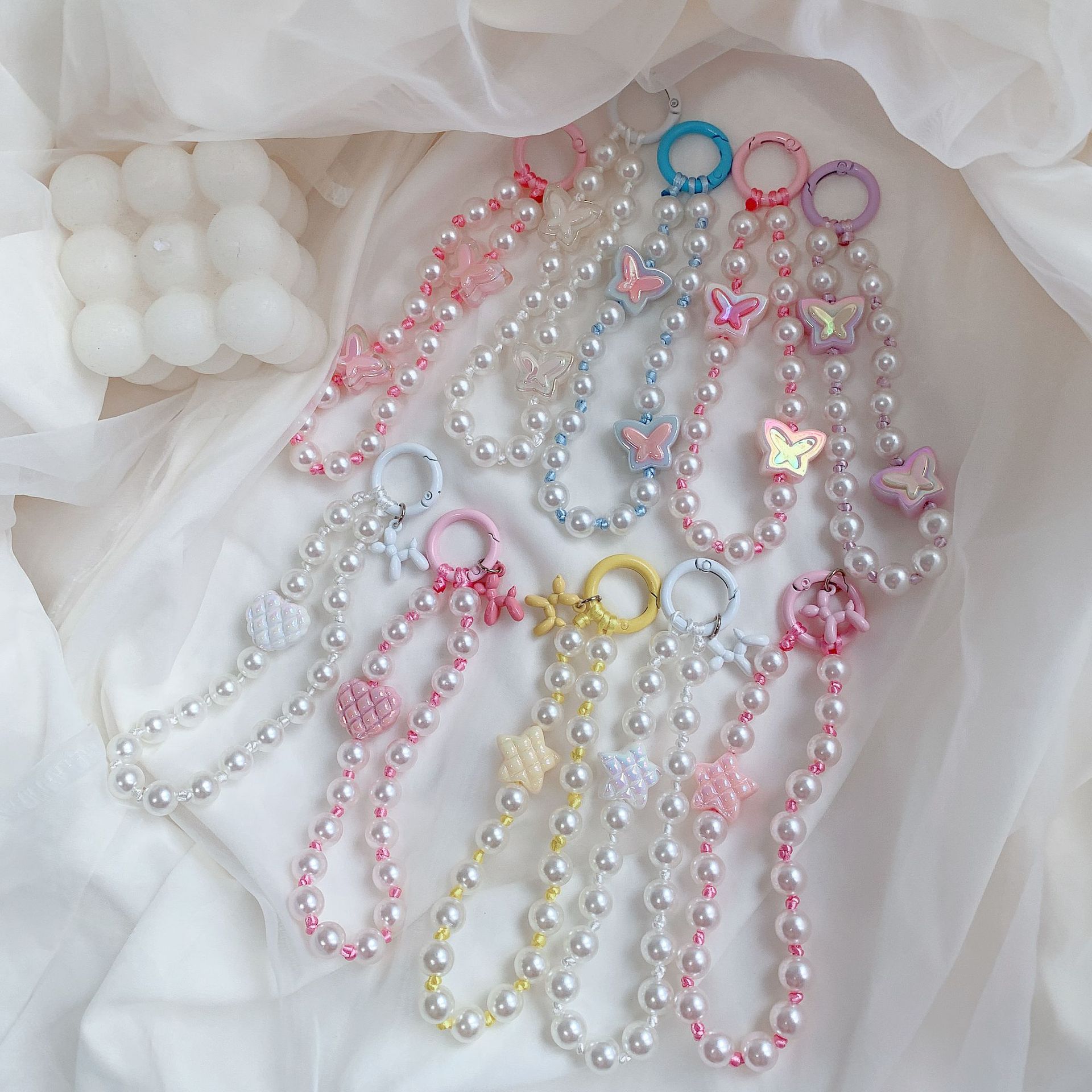 Chaîne De Téléphone Portable En Acrylique Avec Nœud En Forme De Cœur, Cordon De Suspension Pour Femmes, Anti-perte, Lanière De Téléphone, Bracelet