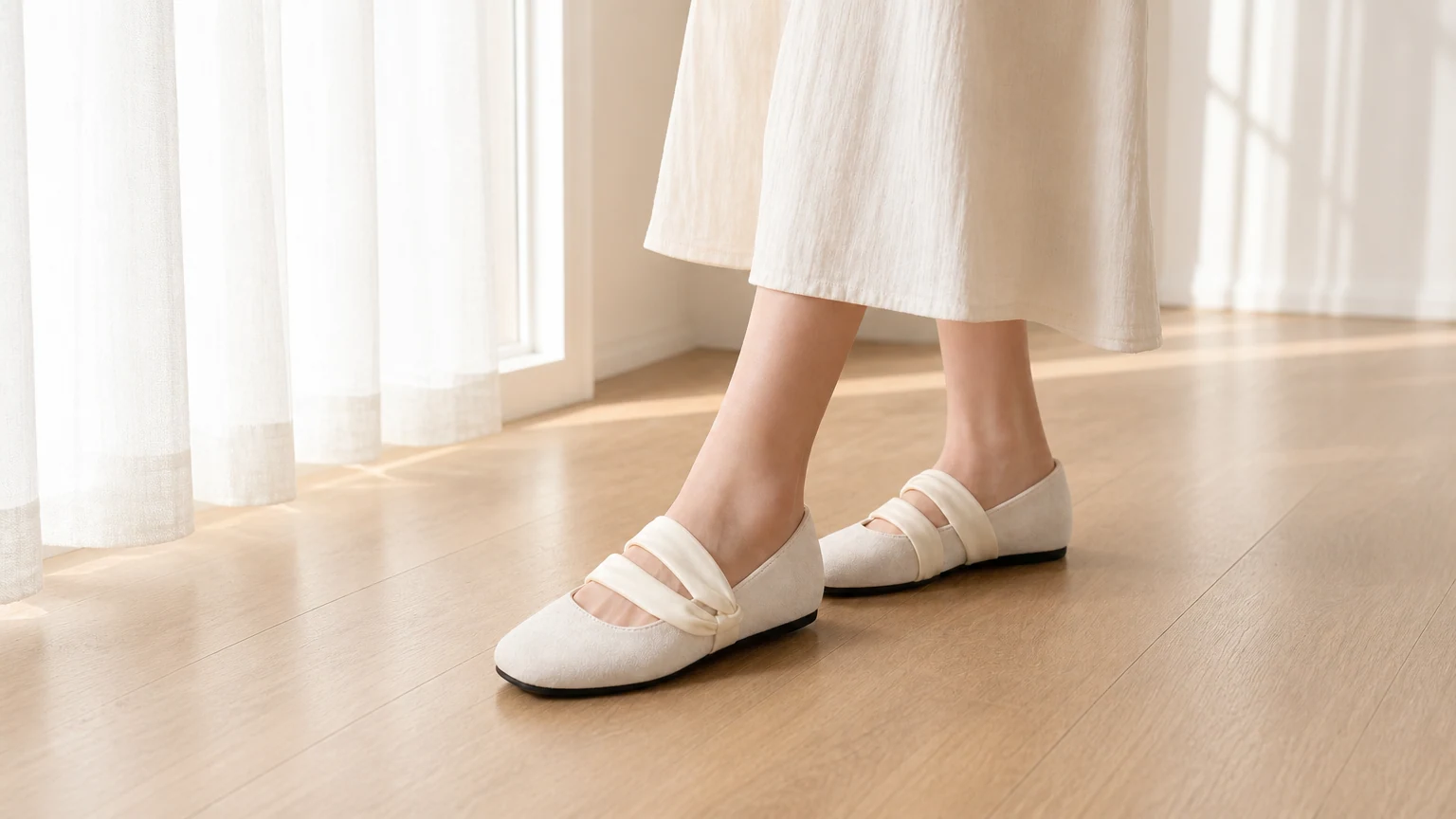 Sapatos Mary Jane com bico quadrado e estilo estilo de vida suave