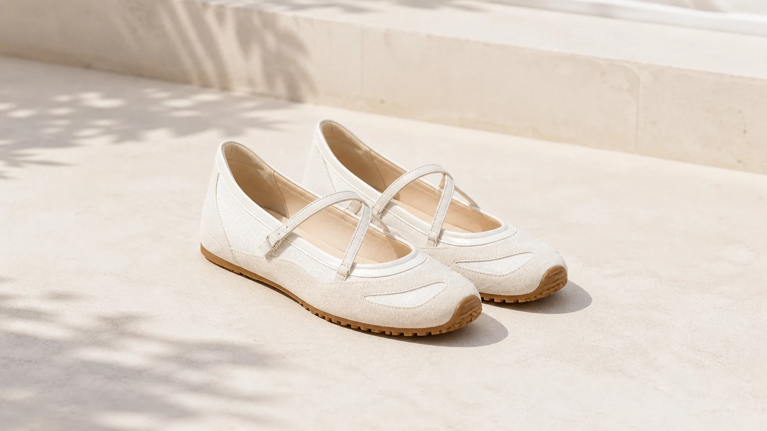 Ballerine con cinturino e punta quadrata in stile stile di vita