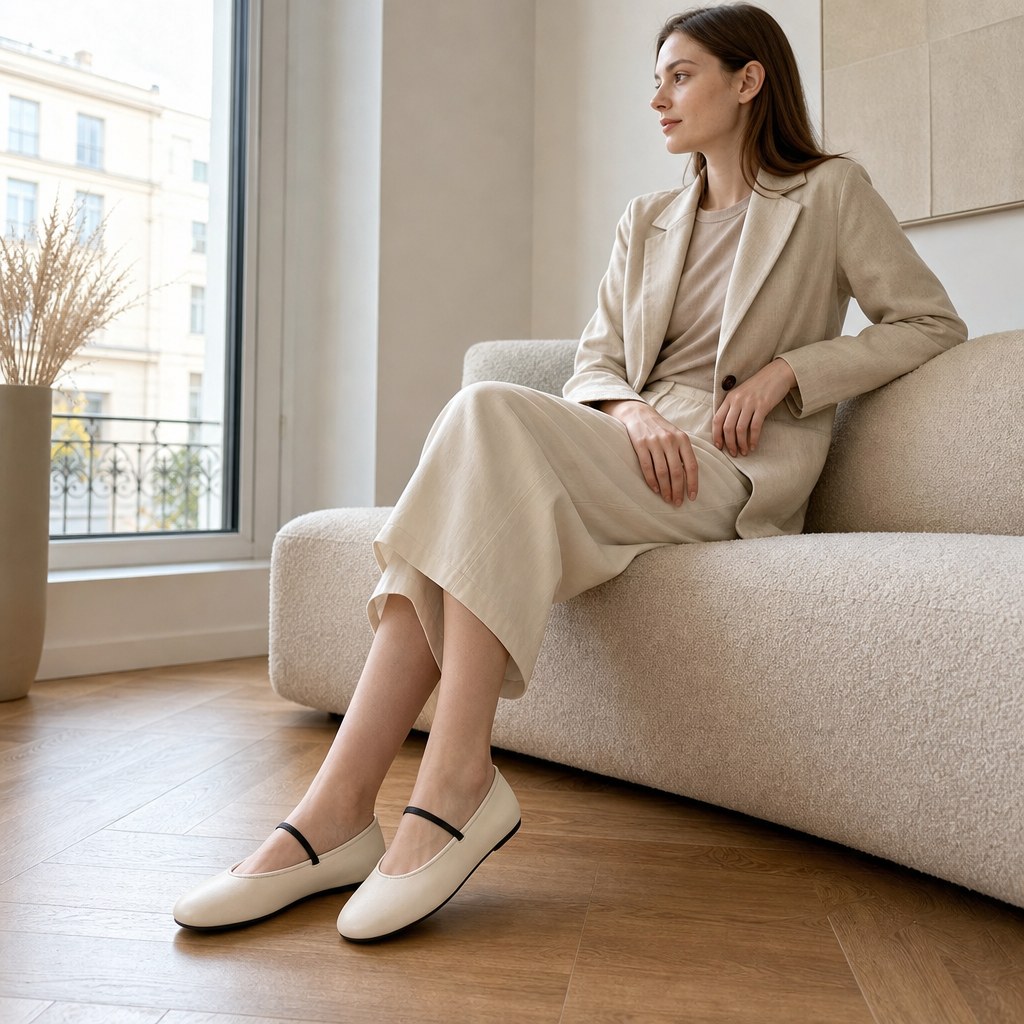 Mokasyny o wyglądzie skóry w stylu lifestylowym z widocznym pełnym produktem
