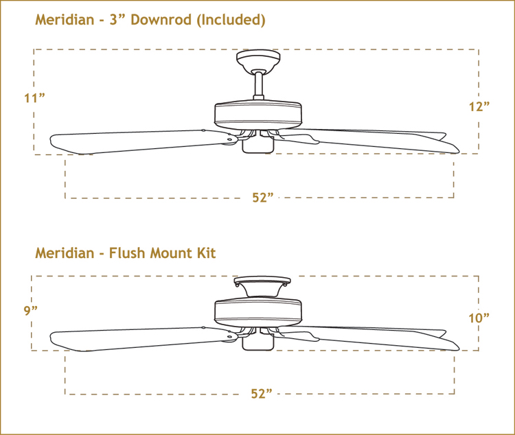 Meridian with 52 inch sweep Blades