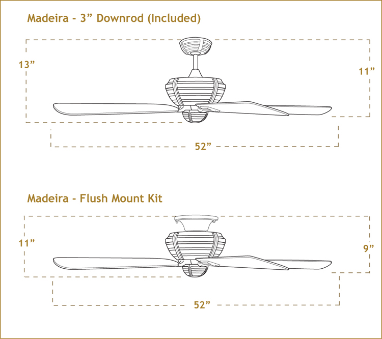 Madeira with 52 inch sweep Blades
