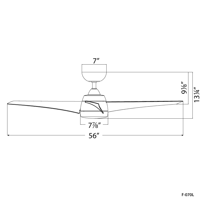 56 inch Sonoma Ceiling Fan by WAC dimensions