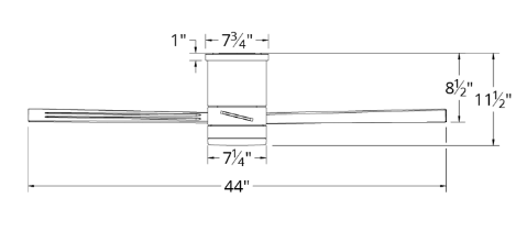 44 inch San Francisco Flush Ceiling Fan Dimensions