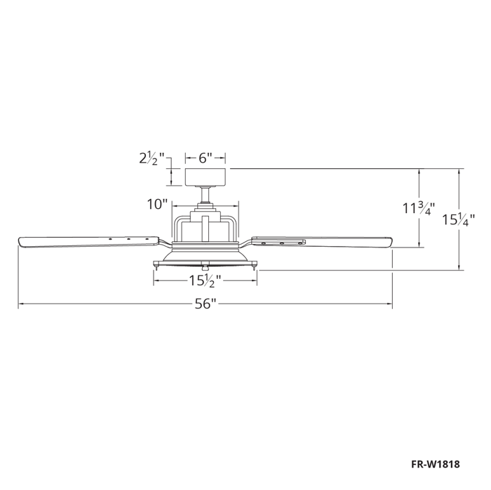 56 Nautilus ceiling fan by Modern Forms dimensions