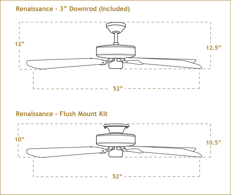 Renaissance with 52 inch sweep Blades Renaissance with 52 inch sweep Blades