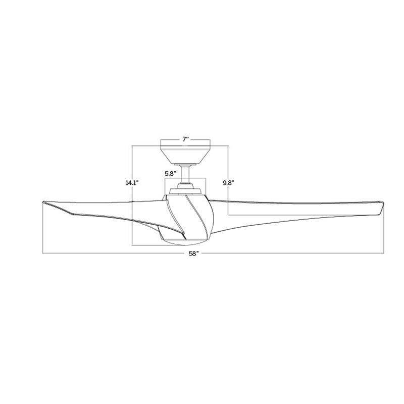 56 Nautilus ceiling fan by Modern Forms dimensions