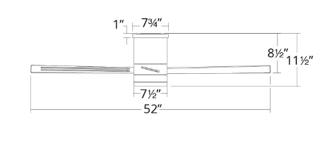 52 inch San Francisco Flush Ceiling Fan Dimensions