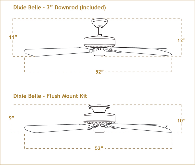 Dixie Belle Ceiling Fan Dimensions Dixie Belle Ceiling Fan Dimensions