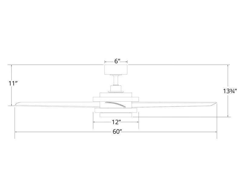 60 inch Geos Ceiling Fan by WAC dimensions