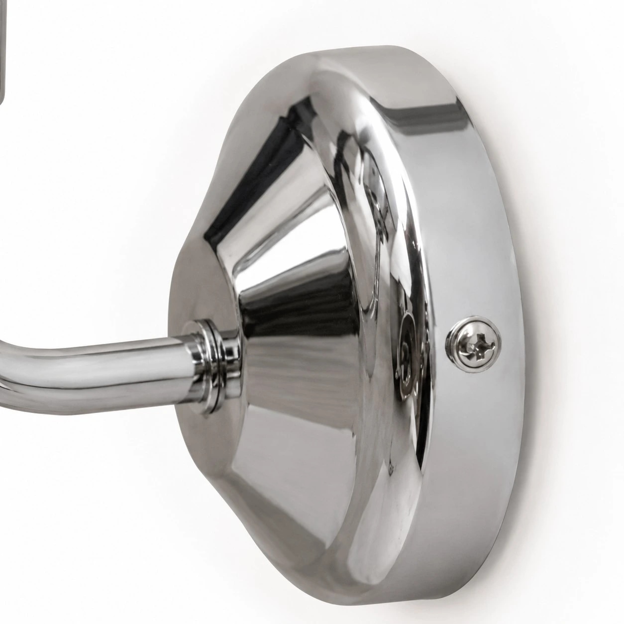Chrome wall backplate and screw detail