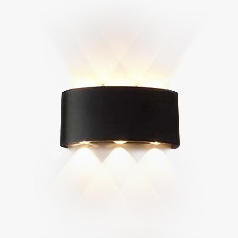 Orr Modern Rectangular Metal Outdoor Wall Lamp, Black/White, Water-wave