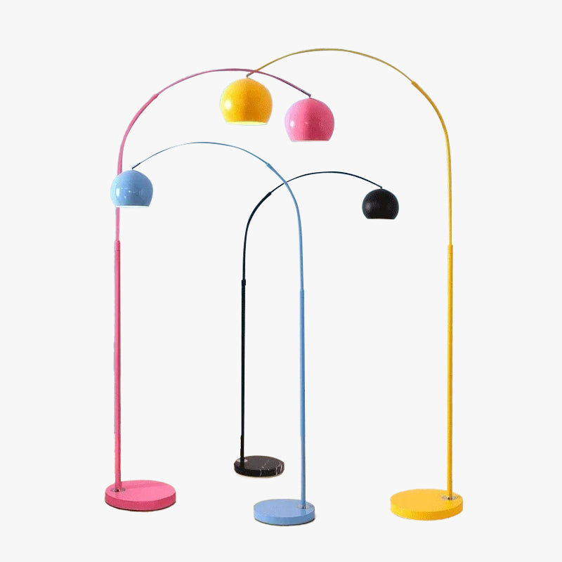 Macaron Modern Fishing 1 Light Arc Floor Lamp, Metal
