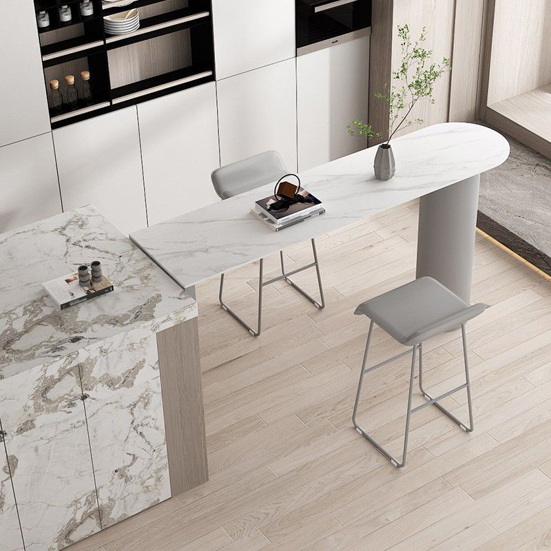 Stone Counter Table Metal Base 42-inch Height Contemporary Bar Table ...